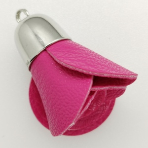 Flower Bag Charm-Fuchsia with S/Cap